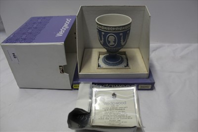 Lot 894 - Wedgwood Royal Silver Jubilee commemorative Diced Goblet (three colours) - boxed