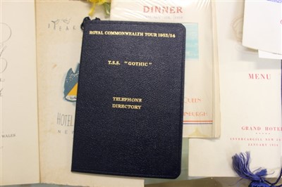 Lot 32 - A collection of rare 1950s Royal Tour and State Dinner menus