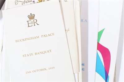 Lot 33 - Rare collection of Royal State banquet and Mansion House Menus 1950s-1970s