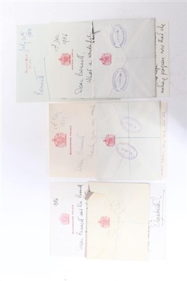 Lot 35 - H.M.Queen Elizabeth II three hand written letters to her Page Mr Ernest Bennett