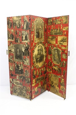 Lot 1660 - Victorian decoupage dressing screen