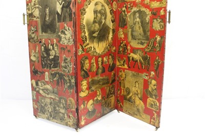 Lot 1660 - Victorian decoupage dressing screen