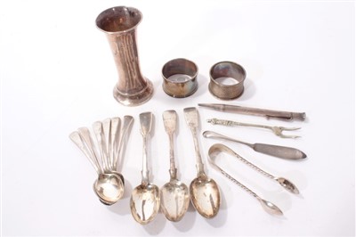 Lot 468 - Selection of Victorian and later miscellaneous silver.