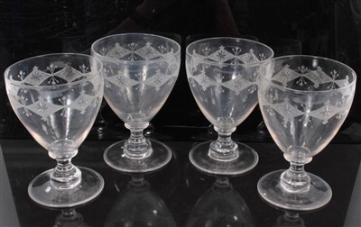 Lot 278 - Set of four 19th Century glass rummers, together with another pair (6)