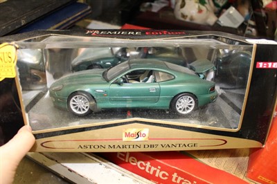 Lot 292 - Maisto Aston Martin DB7 model, together with a Hornby train set