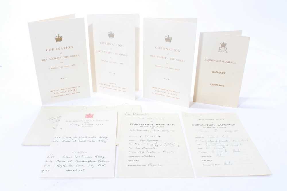 Lot 44 - The Coronation of H.M.Queen Elizabeth II - rare printed and handwritten card