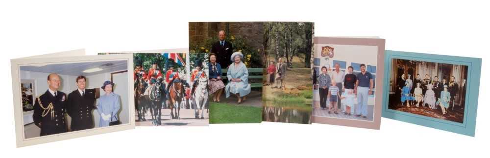Lot 50 - H.M.Queen Elizabeth II and H.R.H. The Duke of Edinburgh - six signed Christmas cards 1980-1986