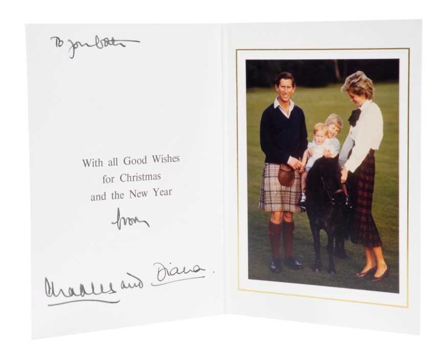 Lot 54 - T.R.H. The Prince and Princess of Wales, signed 1985 Christmas card
