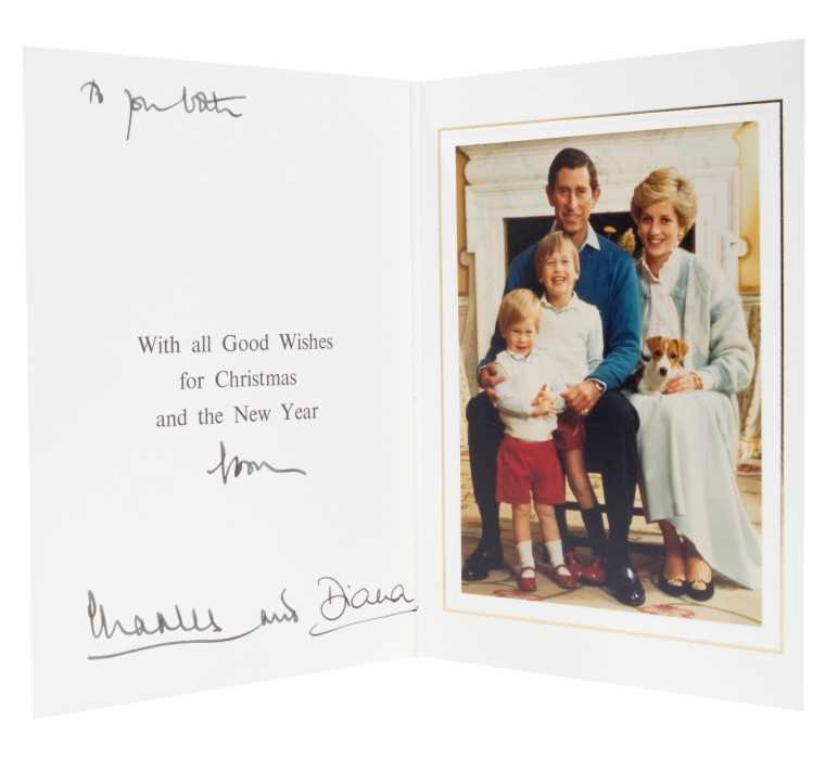 Lot 55 - T.R.H. The Prince and Princess of Wales, signed 1986 Christmas card