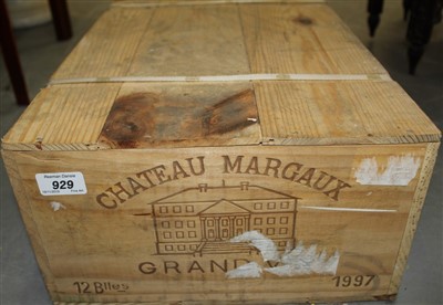 Lot 929 - Wine - twelve bottles, Chateau Margaux Grand Vin 1997, owc