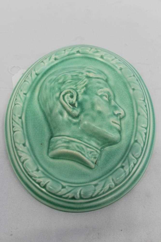 Lot 2197 - Unusual Oval wall plaque depicting George VI, impressed marks to reverse Felix Weiss, 1937
