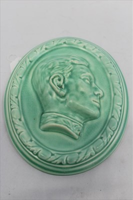 Lot 63 - Unusual Oval wall plaque depicting George VI, impressed marks to reverse Felix Weiss, 1937