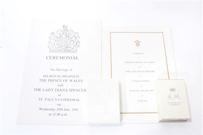 Lot 66 - The Wedding of The Prince of Wales to Lady Diana Spencer 29th July 1981