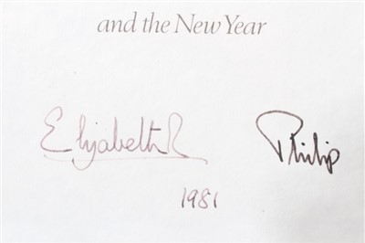 Lot 67 - H.M.Queen Elizabeth II and H.R.H. The Duke of Edinburgh - four signed Christmas cards