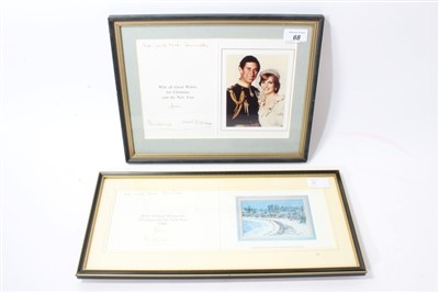Lot 68 - T.R.H. The Prince and Princess of Wales, signed 1981 Christmas card