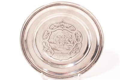 Lot 496 - Victorian Silver plated Children's Nursery Rhyme plate by Hawksworth, Eyre & Co