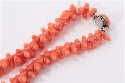 Carved coral clearance necklace