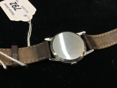 Lot 792 - Late 1950s/Early 1960s gentlemen’s Omega stainless steel wristwatch on leather strap