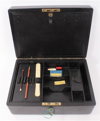 Lot 1132 - 19th century Sampson & Mordan leather writing box