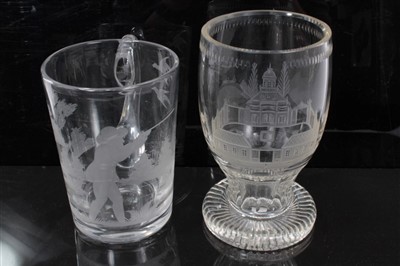 Lot 277 - 19th century Continental glass vase and tankard