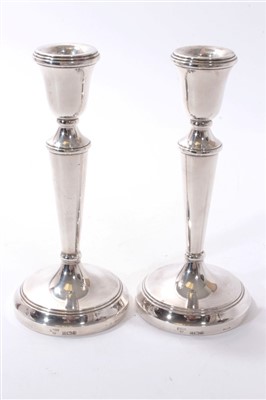 Lot 483 - Pair of Contemporary silver candlesticks