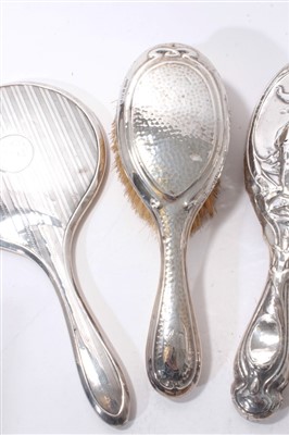 Lot 519 - Selection of  silver backed brushes and mirrors (8)