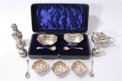 Lot 521 - Selection of Victorian and Edwardian silver condiments.