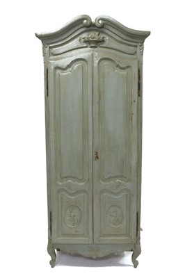 Lot 1662 - Late 19th century French painted armoire