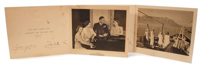Lot 85 - T.M. King George VI and Queen Elizabeth -two signed Christmas cards 1947 and 1948