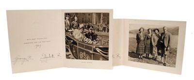 Lot 86 - T.M. King George VI and Queen Elizabeth , two signed Christmas cards for 1949 and 1950