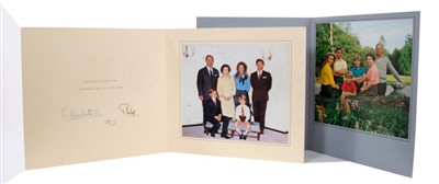 Lot 101 - H.M. Queen Elizabeth II and H.R.H. The Duke of Edinburgh, two signed Christmas cards for 1971 and 1972
