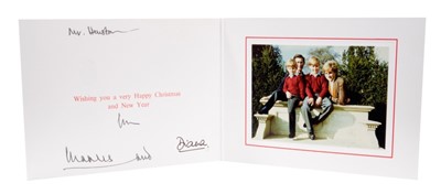 Lot 104 - T.R.H. The Prince and Princess of Wales, signed 1990 Christmas card