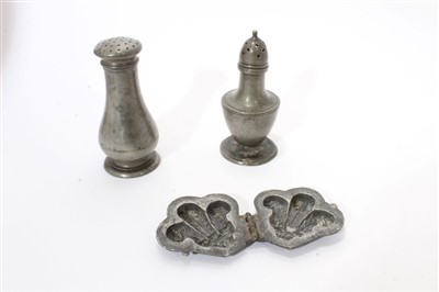 Lot 115 - H.M. Queen Victoria, two 19th century pewter pepper pots