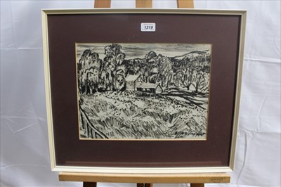 Lot 1319 - *Sir William MacTaggart (1903-1981) ink drawing - In Telemark III, 1958, signed, in glazed frameProvenance: The Stone Gallery, Newcastle upon Tyne