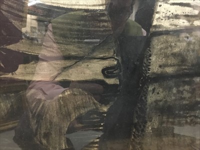 Lot 1320 - John Carter chalk, charcoal and wash - Staithes IV, signed and dated 1962, label verso, in glazed gilt frame