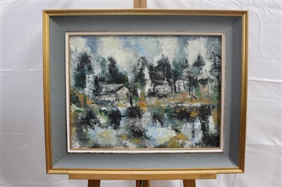 Lot 394 - Kidd, twentieth century oil on board - abstract landscape, signed, framed