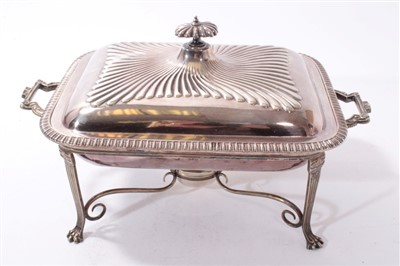 Lot 544 - Edwardian silver plated warming entrée dish