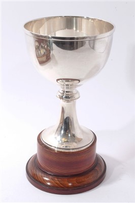 Lot 509 - 1930s silver trophy (Birmingham 1931) on wooden plinth