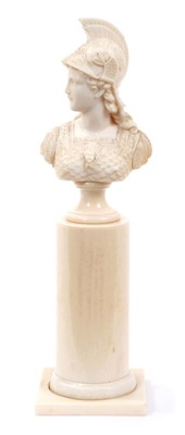 Lot 1272 - 19th century Dieppe ivory bust of Minerva