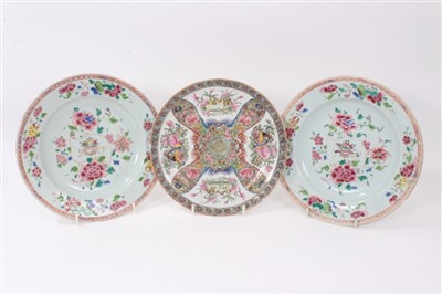 Lot 203 - Pair 18th century Chinese famille rose export dishes