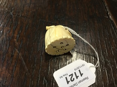 Lot 1121 - Unusual Japanese carved ivory netsuke