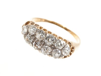 Lot 677 - Late Victorian diamond cluster ring with ten old cut diamonds