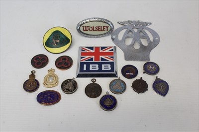 Lot 3508 - Collection of automobilia - car badges and motorcycle medals