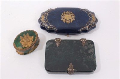 Lot 1171 - 18th century Continental enamel snuff box, two further boxes