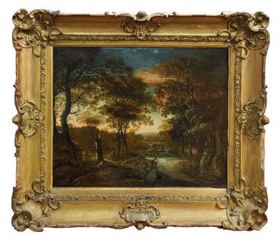 Lot 1324 - Early 19th century English school oil on canvas - an Arcadian landscape, in gilt frame, 51cm x 64cm