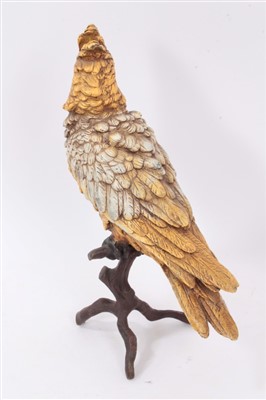 Lot 1164 - Early 20th century style cold painted bronze figure of a cockatoo