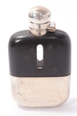 Lot 526 - George V silver mounted spirit flask by James Dixon.