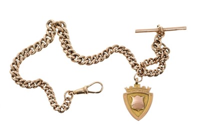 Lot 745 - 9ct gold watch chain with fob