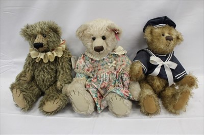 Lot 2791 - Designer Bears by Sue Elgie. Sailor Jack 1/1, Rosie 1/1 and Healy 2/2. All with their swing labels.