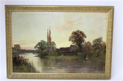 Lot 1335 - Francis E. Jamieson (1895-1959) oil on canvas - a scene on the lower reaches of the Thames, signed, in gilt frame, 49cm 75cm